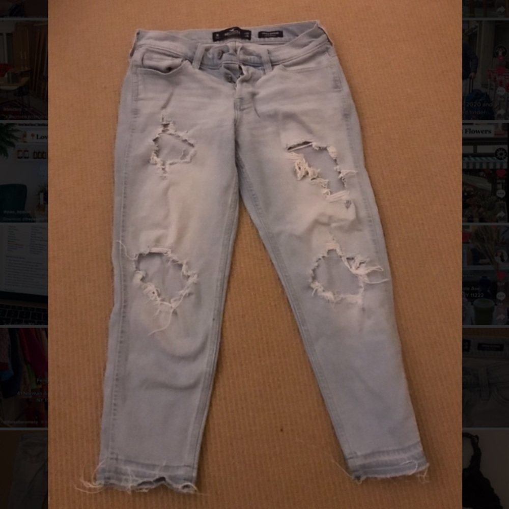 Light Wash Ripped Boyfriend Jeans